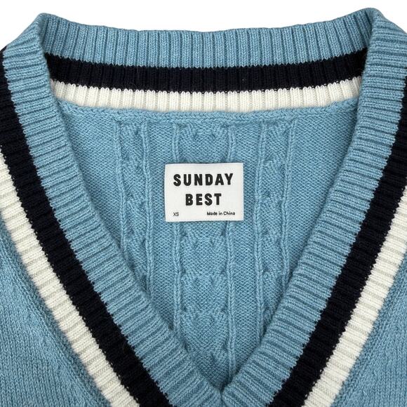 SUNDAY BEST Aritzia Winston Merino Wool Cropped Sweater Vest Size XS - Picture 3 of 5